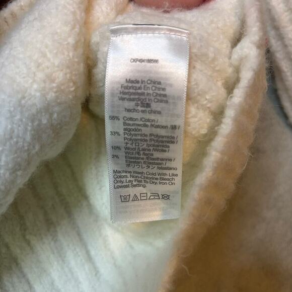 Madewell White Ribbed Knit Sweater XL NWT Oversized Cozy Pullover - Picture 5 of 5